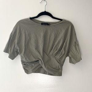 Cropped Olive Tee